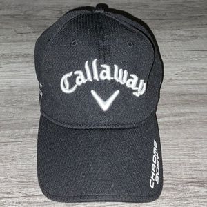 Callaway Black Golf Hat - Authentic Style, 100% Polyester, Adjustable Velcro